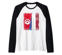 Tunisia Netherlands Flag | Tunisian Dutch Roots Raglan Baseball Tee
