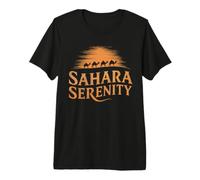 Tunisia Sahara Serenity Calm Desert Sunset Camels Premium T-Shirt