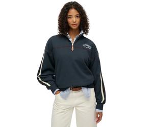 Tunisian collar sweater for women Superdry Country Club Tape Blue S