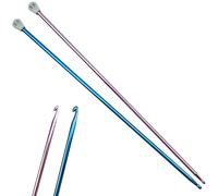 Tunisian Crochet Hook 5.5mm 6mm Afghan Crochet Hook,2Pcs Afghan Crochet Needles 13.8inch Extra Long Crochet Hook Multicolor Aluminum Tunisian Crochet for Beginner,Crocheting＆Knitting Lovers
