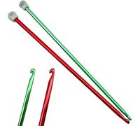 Tunisian Crochet Hook 8mm 9mm Afghan Crochet Hook,2Pcs Afghan Crochet Needles 13.8inch Extra Long Crochet Hook Multicolor Aluminum Tunisian Crochet for Beginner,Crocheting＆Knitting Lovers