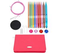 Tunisian Crochet Hook Set with Cable 12 Sizes Tunisian Crochet Hooks Set Aluminum Interchangeable Crochet Hooks Long Crochet Hook Interchangeable Crochet Needles with Cord with PU Bag