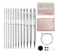 Tunisian Crochet Hooks Set Interchangeable with Case - 26pcs Metal Afghan Knitting Needles Kit 3mm-10mm with Long Cable & Ergonomic Grips, Pink