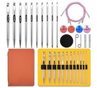 Tunisian Crochet Hooks Set - Tunisian Crochet Hook, Interchangeable Metal Tunisian Crochet Hooks Set with Cable, Tunisian Crochet Hooks, Nickel Plated Aluminum, Ergonomic 3mm-10mm, 26-Piece Set1