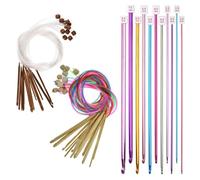 Tunisian Crochet Set, Aluminium Tunisian Crochet Hooks Set Metal | Tunisian Crochet Hooks Set with Cable | Tunisian Crochet Knitting Needle | Afghan Long Crochet Hooks for Crafting