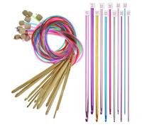 Tunisian Crochet Set, Aluminium Tunisian Crochet Hooks Set Metal | Tunisian Crochet Hooks Set with Cable | Tunisian Crochet Knitting Needle | Afghan Long Crochet Hooks for Crafting