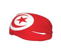 Tunisian Flag Basketball Fitness Elastic Headband, Unisex Sports Headband, Sports Running Cycling Yoga Sweat-Absorbent Band,