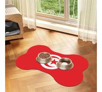 Tunisian flag Bone Shaped Absorbent Dog Feeding Mat