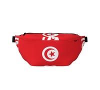 Tunisian flag Crossbody Waist Bag with Multiple Pockets, Easy To carry, Suitable for Sports, Travel and Daily Use.