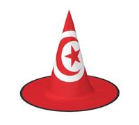 Tunisian flag Halloween Witches Hats Witch Headbands Wizard Hat Costume Accessories Cosplay for Party Masquerade Foldable 3 PCS