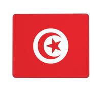 Tunisian Flag Horizontal Mouse Pad 7 x 8.6 in Fully Printed Design Suitable for Office Study and Gaming