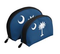 Tunisian flag Moon Cosmetic Bag, Travel Makeup Pouch, Portable Waterproof Cosmetic Pouch for Girls Women., South Carolina Flag, One Size