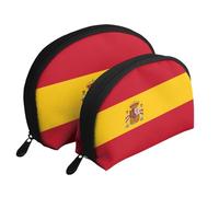 Tunisian flag Moon Cosmetic Bag, Travel Makeup Pouch, Portable Waterproof Cosmetic Pouch for Girls Women., Spanish Flag, One Size