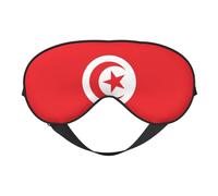 Tunisian Flag Print Eye Mask for Comfortable Sleep - Elastic Nighttime Shade, Perfect for Plane, Travel, and Meditation