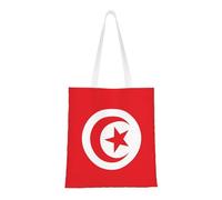 Tunisian Flag Totes. Lightweightcanvas, Double Handles, Stylish Women'S Tote Bag, Perfect For Shopping, Work And Everyday Carry.