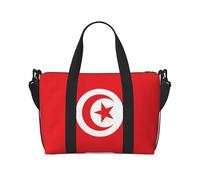 Tunisian flag Women's Hand-held Crossbody Travel Bag, Casual Handbag with Zipper, Suitable for Work, Travel, Fitness, Travel