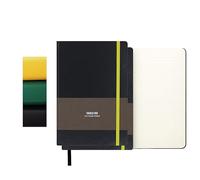TUNJILOOL 2-Pack A6 Dotted Notebook - Leather Hardcover, 192 Pages 80GSM Thick Paper, Elastic Band & Inner Pocket for Creative Planning, Sketching, & Daily Notes