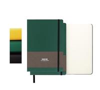 TUNJILOOL 2-Pack A6 Dotted Notebook - Leather Hardcover, 192 Pages 80GSM Thick Paper, Elastic Band & Inner Pocket for Creative Planning, Sketching, & Daily Notes
