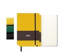 TUNJILOOL 2-Pack A6 Dotted Notebook - Leather Hardcover, 192 Pages 80GSM Thick Paper, Elastic Band & Inner Pocket for Creative Planning, Sketching, & Daily Notes