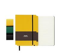 TUNJILOOL 2-Pack A6 Lined Notebook Journal - Leather Hardcover, 192 Pages 80GSM Thick Paper, Elastic Band & Inner Pocket for Writing, Office Notes, School Supplies
