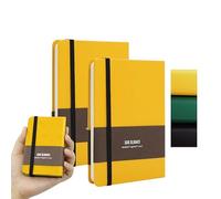 TUNJILOOL 2-Pack A7 Dotted Notebook - Leather Hardcover, 192 Pages 100GSM Thick Paper, Elastic Band & Inner Pocket for Creative Planning, Sketching, & Daily Notes
