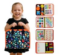 TUNJILOOL Montessori Busy Board - 8-in-1 Sensory Activity Book with Detachable Pages, Travel-Friendly Learning Toy for Fine Motor Skills & Preschool Education