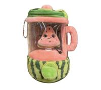 TUNJILOOL Realistic Watermelon Juice Plush Keychain, Creative Squishy Stress Relief Toy, Cute Bag Charm for Daily Carry