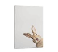 Tunka Cute Bunny Poster Art Print Funny Rabbit Bathroom Animal Wall Art Spring Easter Nursery Decor Frame-style 08x12inch(20x30cm)