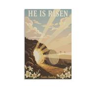 Tunka Empty Tomb Scene Painting Poster Art Print He Is Risen Jesus Christian Wall Art Easter Decor (3) Unframe-style-5 08x12inch(20x30cm)