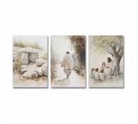 Tunka He Is Risen Poster Art Print Empty Tomb Jesus Christian Inspiring Scripture Wall Art Easter Decor Set Of 3 Unframe 16x24inch(40x60cm)