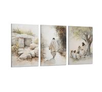 Tunka He Is Risen Poster Art Print Empty Tomb Jesus Christian Inspiring Scripture Wall Art Easter Decor Set Of 3 Frame 20x30inch(50x75cm)