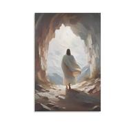 Tunka He Is Risen Poster Art Print Empty Tomb Jesus Christian Wall Art Easter Decor Unframe-style 24x36inch(60x90cm)