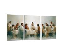 Tunka The Last Supper Poster Art Print Eucharist Lord's Supper Jesus Christian Inspiring Scripture Wall Art Easter Decor Set Of 3 Frame 08x12inch(20x30cm)