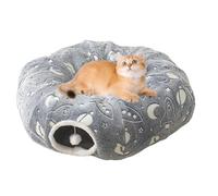 Tunnel Bed for Cats - Circular Tunnel with Kennel, Glow in the Dark Cushion for Pets Foldable for Small Medium Large Breeds House Balcony Apartment