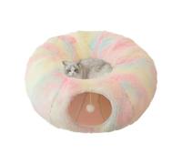 Tunnel Bed for Indoor Cat,Donut Tunnel Plush Tunnel Cat Beds Donut Cat Cave | Washable Cat Couch Warm Detachable Pet Supplies Pets for Large Cats Puppy