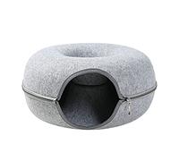 Tunnel Bed for See Through Hole 9.8" Diameter Felt Tube Playing Center Toy Little Kitten Winter Pet Bed
