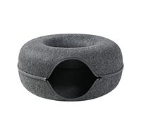 Tunnel Bed Zipper Closure Removable Playing Tube Condo Toy Peek-a-boo Hole Soft Felt Kitten Small Pet Winter Pet Bed