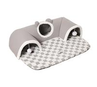Tunnel Cat Bed | Play Tunnel and Bed with Pad for Cats,Interactive Toys for Small Pets Environmental Enrichment for Indoor