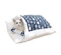 Tunnel Cat Bed with Cushion - Soft Sleeping Bag Style Cave for Cats and Puppies Washable Removable and Durable Cocoon Pet Bed for Indoor Comfort, Cosy Nest Hiding Place for Small