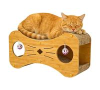 Tunnel Cat Scratcher House - Double Layer Boredom Relief, Kitten Corrugated Shelter, Sturdy Cardboard Hideaway with Scratching Pad, Indoor Outdoor Home Living Room Pets, Kittens Corner Floor Furniture
