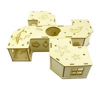 Tunnel for Ferrets, Cage Accessories & Tunnels for Hamster Awakening | Interactive Wooden Toys for Small Animals Hamster Hedgehog Ferret