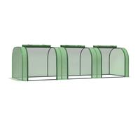 Outsunny Tunnel Greenhouse Steel Frame for Garden w/ Zipper Doors
