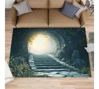 Tunnel Rug - 70 X 120 Stone Steps Cave Bath Mat, Mysterious Ruins Runner Rugs for Hallway, Washable & Non Slip & Soft Small Carpet for Home Decor