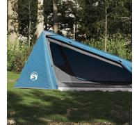 Tunnel Tent 1 Person Blue Waterproof Polyester with PU Coating, 210 x 100 x 94 cm, Ultralight 1.7 kg, with Removable Fly for Camping, Trekking, Outdoor and Nature Experiences