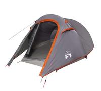 Tunnel Tent 2 People Grey Orange Waterproof Polyester with PU Coating 272 x 133 x 100 cm Lightweight 2.1 kg with Removable Fly Tent and Mesh Net for Camping Hiking Outdoor Nature