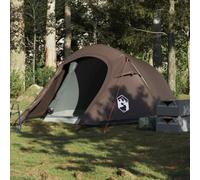Tunnel Tent 2 Person Brown Waterproof with Removable Fly Breathable Mesh Lightweight Poles Ideal for Camping, Hiking, Outdoor, Trekking and Nature Experiences