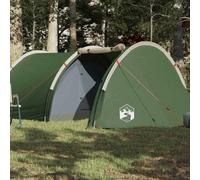Tunnel Tent 4 People Green Waterproof with E-Connection and Removable Fly 185T Polyester 405 x 170 x 106 cm Lightweight Camping Tent for Trekking, Outdoor, Festival and Nature Experience