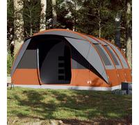 Tunnel tent 7-Person Grey/Orange 185T Polyester PU-coated 400x260x210cm with fly