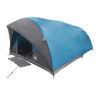 Tunnel Tent with Roof and Storage, Blue, Made of TAFT 500 x 348 x 200 cm, Waterproof, Windproof, with E-Port and Hooks, Ideal for Family Camping, Outdoor, Trekking, Festival and Nature Experience
