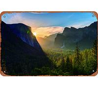 Tunnel View Yosemite Valley Yosemite National Park California Photo Photograph Mountain Nature Landscape Scenic Scenery Parks Picture America Sunset Sunrise Metal Tin Signs Room Stuff Wall Decor Sign